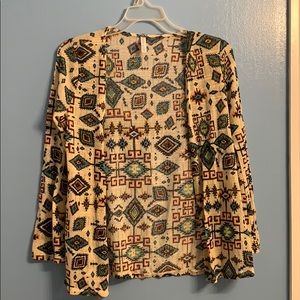 Aztec print cream background cardigan size L/XL